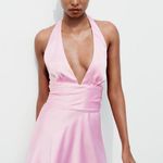 ZARA  dress mini halter pink satin bow wedding party coctail bridal shower evening  Photo 11