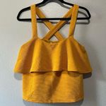 Madewell -NWT Cropped Flowy Top in Mustard Yellow size S Photo 0