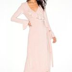 Free People New! One More Time Shimmer Wrap Midi Dress Photo 7