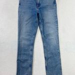 AGOLDE Jeans “Merrel” 25 Blue Cotton Blend Straight Leg Raw Hem Mid Rise Womens Photo 2