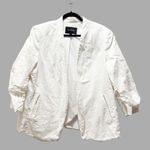 Banana Republic  White Ruched Sleeve Blazer Open Front Linen Blend Size M Photo 1
