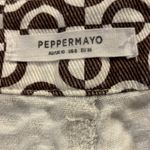 Peppermayo Brown White Geometric Straight Leg High Rise Pants 70s Hippie, Size 6 Photo 6