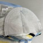 Cherokee  Women's m Short Sleeve striped Sweater button down Blue yellow White Photo 7