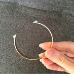 Gold + Turquoise Cuff Fashion Bracelet, Adjustable Photo 7