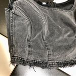 Ksubi Crimez Corset X Rated Crop Top Washed Denim Black Dark Grey Coquette sz L Photo 7