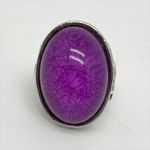 Vintage Large Pink/Purple Stone Statement Cocktail Ring Silver Tone Size 7.75 Pink Photo 2