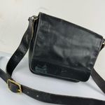 Coach Vintage 1994  Museum Bag Black Leather Shoulder Bag Flap Distressed USA Photo 2