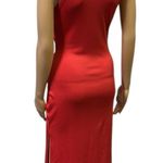 Haute Monde  Red Ribbed Sleeveless Side Slit Midi Bodycon Tank Dress Womens Small Photo 2