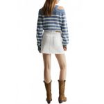 Mango Frayed Hem White Denim Mini Skirt NWT Teen's Large Photo 1