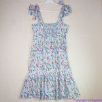 Eloquii  Tie‎ Shoulder Structured Midi Dress Blue Multicolored, 16 Photo 8