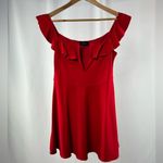 Majorelle  Ophelia Off the Shoulder Ruffle Mini Dress in Red‎ Size Large Photo 2