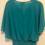 Iz Byer  | Chiffon Boho Blouse | Built-In Cami | Smocked Waist | EUC Photo 3