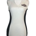 Harley Davidson Harley-Davidson Sleeveless Top White Black Colorblock Logo‎ Patch Medium Biker Photo 0