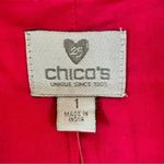 Chico's Chico’s Eyelet Bloom 3/4 Sleeve Open Front Jacket Vivacious Hot Pink 1/M Barbie Photo 13