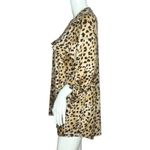 Calvin Klein Shirt Womens 1X Brown Cheetah Print Gold Tone Zipper Career Casual Photo 3