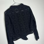 ZARA Black Boxy Eyelet Long Sleeve Jacket Top Photo 6