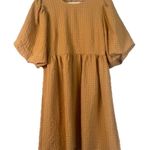 Mable‎ Dress Puff Sleeve Tiered Mustard Gold Cotton Cottagecore Mini Size Medium Yellow Photo 0
