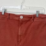 Loft [] Rust Red Welt Pocket High Rise Denim Shorts Flat Front Stretch Size 31 12 Photo 3