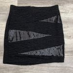 Forever 21 Black Mini Skirt with Sequins Stretchy Zip Up Back Size Small Photo 0