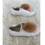 Sam Edelman  White Leather Slip On Sneakers Pom Pom Accent Shoes‎ Size 6M Photo 1
