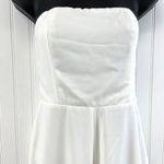 NBD Ophelia Jumpsuit Womens Size Small White Wide Leg Minimalist Bridal Wedding Photo 2