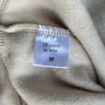 Brooklyn New York Long Sleeve Cropped Hoodie in Beige/Red Size Medium Red Photo 4