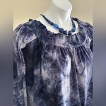 American Eagle American Eagles Outfitters Velvet Tie Die Blue & Purple Off-the-shoulderTop SZ S Photo 2