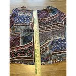 American Eagle  Flounce Floral Patch Short Sleeve Lace‎ Up Top Size Sz Small Boho Photo 4