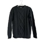 Vamtac Cable Knit Sweater Women's Sz XS Black Crew Neck Pullover Casual Classic Photo 0