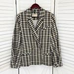 Free People Luminary Plaid Flannel Oversized Blazer Neutral Tan Small Photo 10