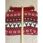 Born Famous Women Christmas Holiday Snowflake/Reindeer Sweater Mini Skirt Sz.Med Red Photo 5
