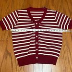 SheIn DAZY- Red Striped Button‎ Through Cardigan Size XL Photo 5