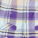 Purple plaid roper long sleeve button front cotton country cowboy shirt med Photo 1
