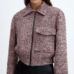 Mango tweed bomber jacket NEW Size SMALL Photo 2
