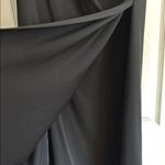 BCBGMAXAZRIA Sexy! Black Faux wrap Midi Dress size Medium LBD Little Black Dress Photo 4