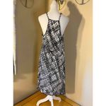 None Black White Cross Hatch Print Sun Dress XL Photo 2