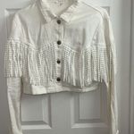 Dry Goods White Fringe Jean Jacket Photo 0