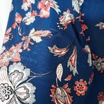 Lavish Blue Multicolor Floral Key Hole Tie Back Lightweight Summer Tank Top Photo 7