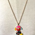 Sad clown dog colorful pendant necklace Pink Photo 1