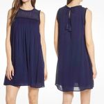 Tommy Bahama  Crinkle Shift Dress Lace Top Lined Summer Dress, Navy, XS, NWT Photo 1