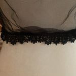 San Joy  Black Sheer Ruffle Love Sleeve Crop Top Size S Photo 6