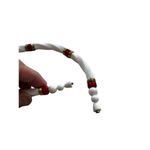 Vintage 1970s twist White, Red and Gold Plastic Necklace Photo 1