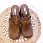 Steve Madden Fraim Brown Suede Heeled Closed Toe Loafer Size 9.5 Photo 2