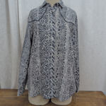 Ladies' Vintage Sheplers Leopard Print Western Shirt Size 14 Blue Photo 3