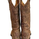 Women’s Distressed Leather Western Snip Toe Pull On Boots, Sz 7.5 Photo 5