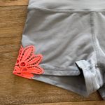 Aerie Chill Gray High Waist Shorts with Coral Crochet Detailed Side Size Small Photo 1