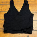 Abercrombie & Fitch Abercrombie Fitch Black Knit Wrap V Neck Crop Tank Top Womens XS Photo 0
