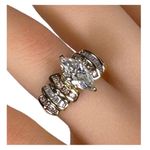 14KT GENUINE MOISSANITE & DIAMOND 2.21 CARAT WEIGHTY SOLID YELLOW GOLD RING Photo 1