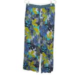 Habitat  Clothes To Live In Blue Green Floral Wide Leg Pants Size Medium Photo 1