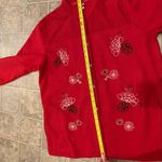 Tudor Court By Haband Embroidered Red Fleece Size M Photo 8